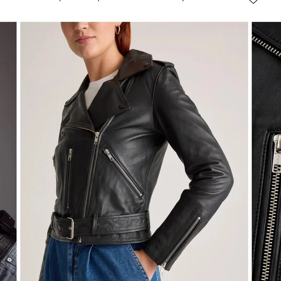 Quince Women’s Leather Motorcycle Jacket Size Large - Picture 3 of 3
